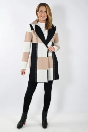 Frank Lyman Black/Beige Knit Cover-Up