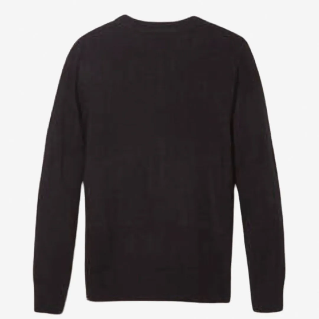 Girls Anti-Pill Crewneck Cardigan-Black