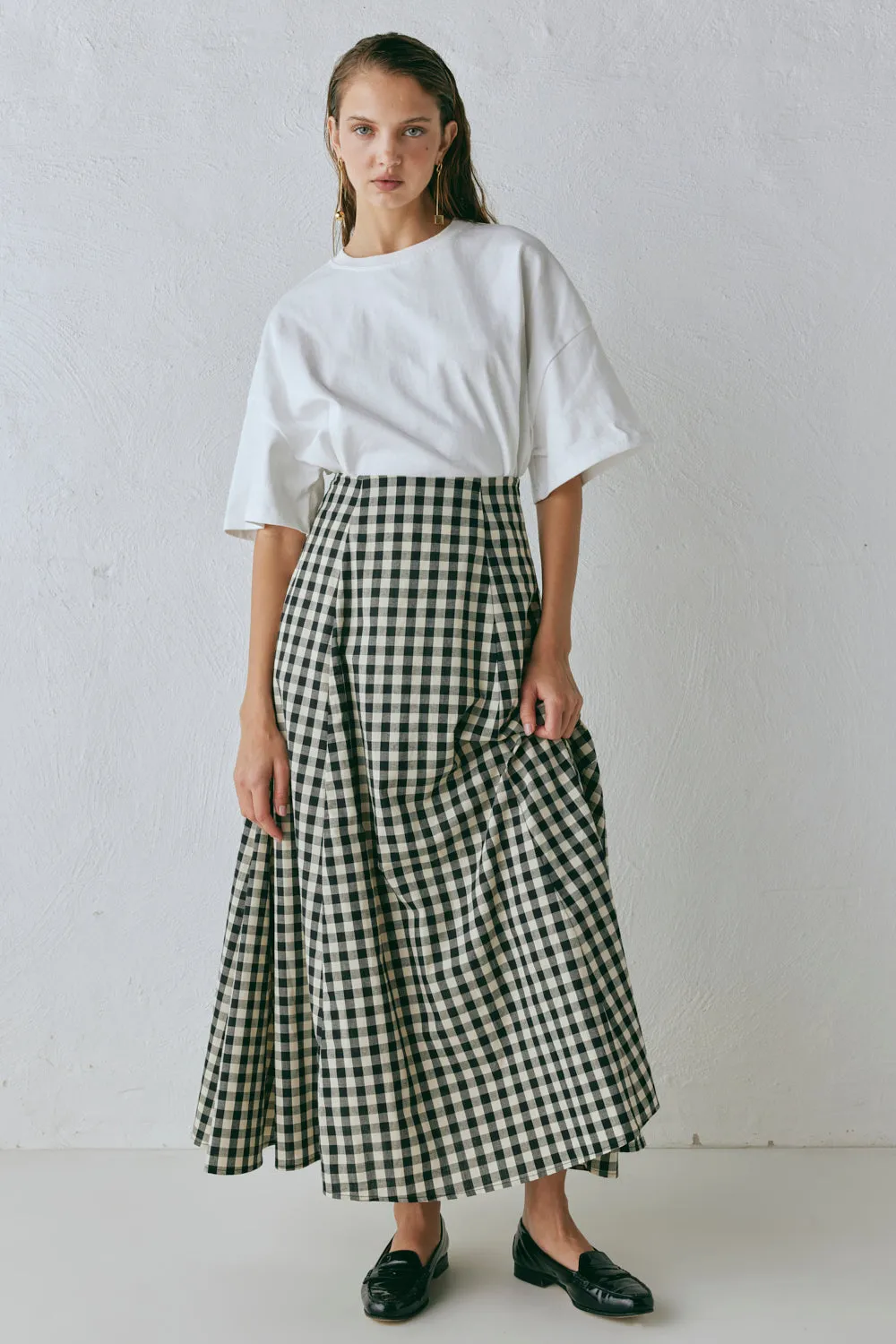 Hanni Maxi Skirt Black Check