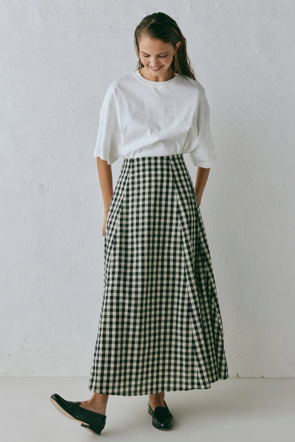 Hanni Maxi Skirt Black Check