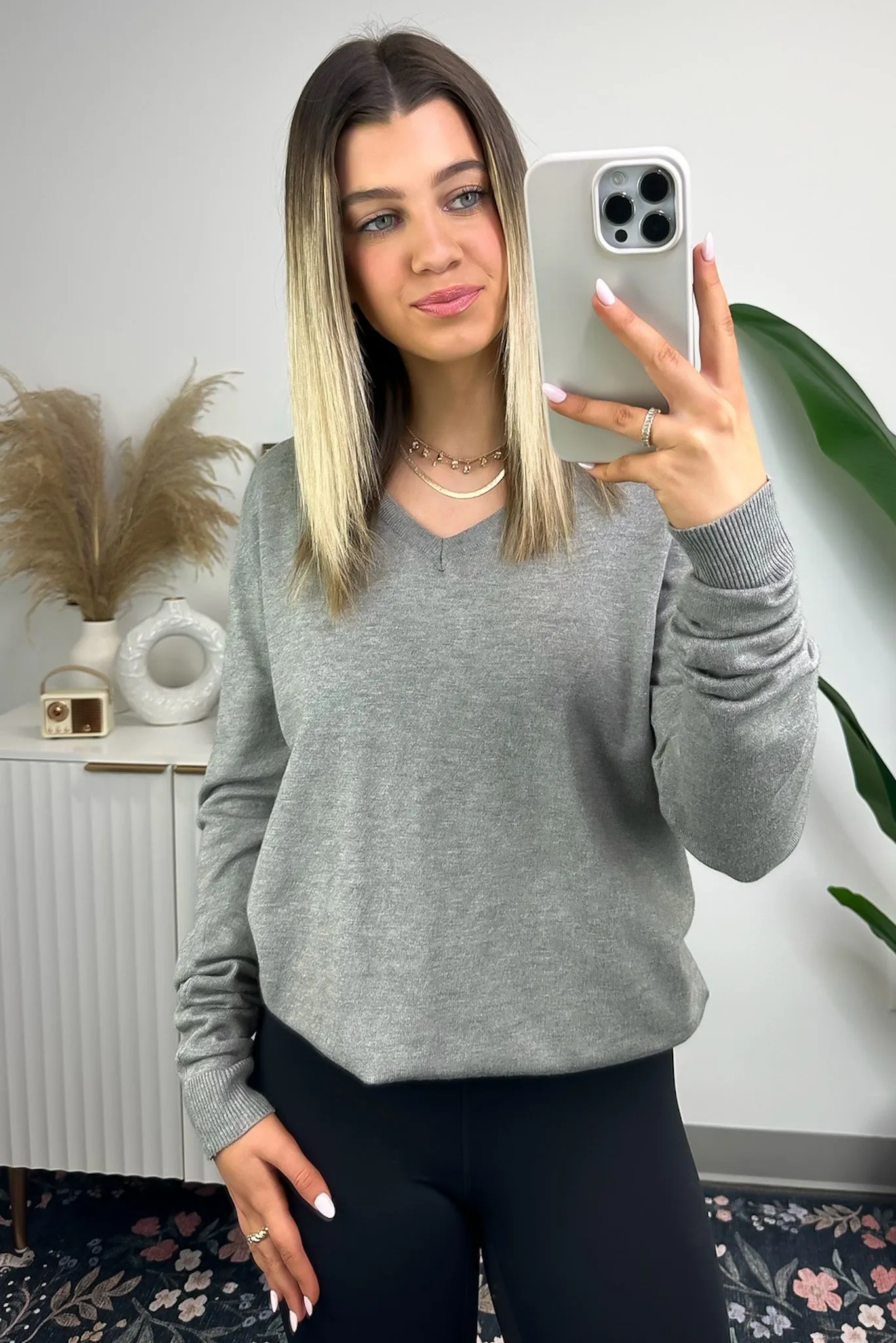Hariata V-Neck Sweater Top - FINAL SALE