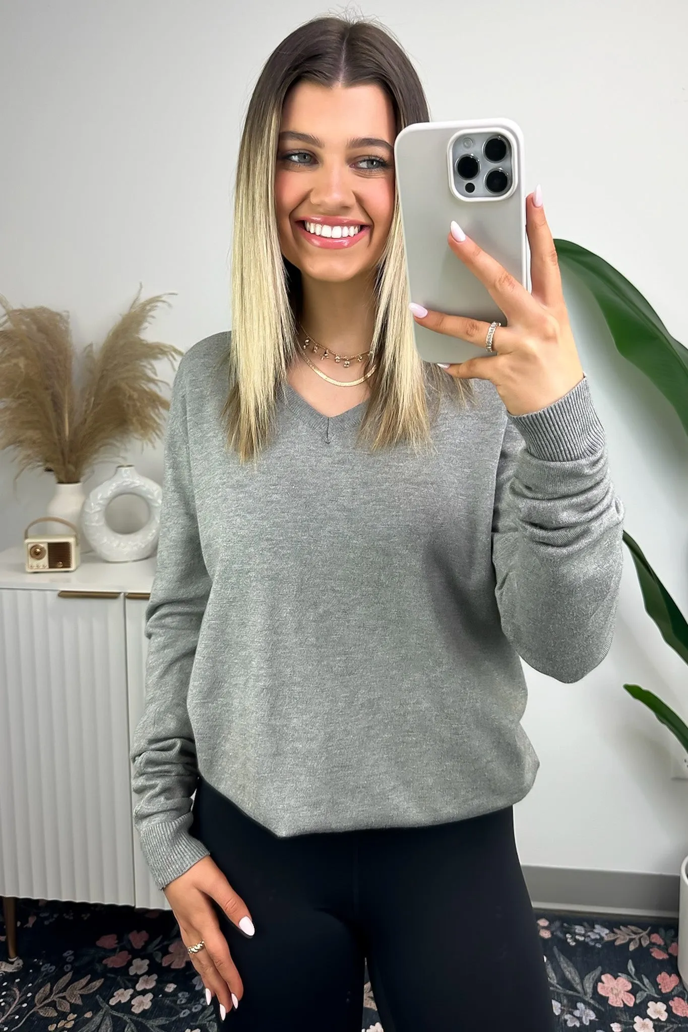 Hariata V-Neck Sweater Top - FINAL SALE