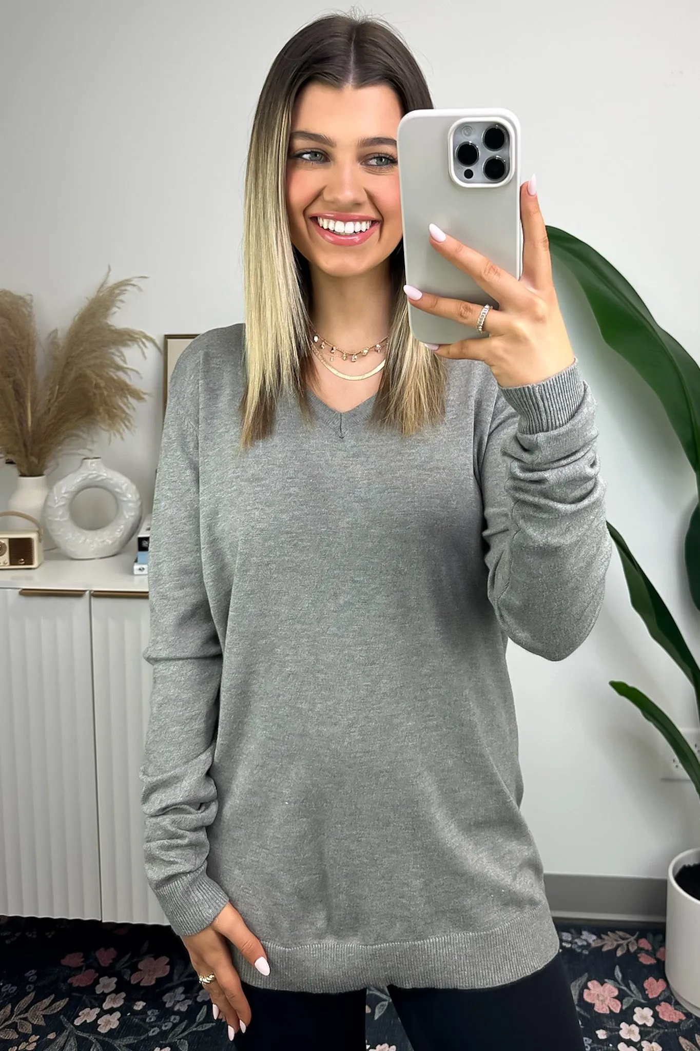 Hariata V-Neck Sweater Top - FINAL SALE