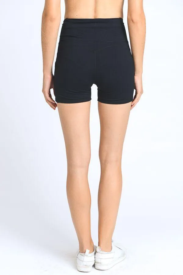 High Waist Active Shorts Feature Flattering Accents