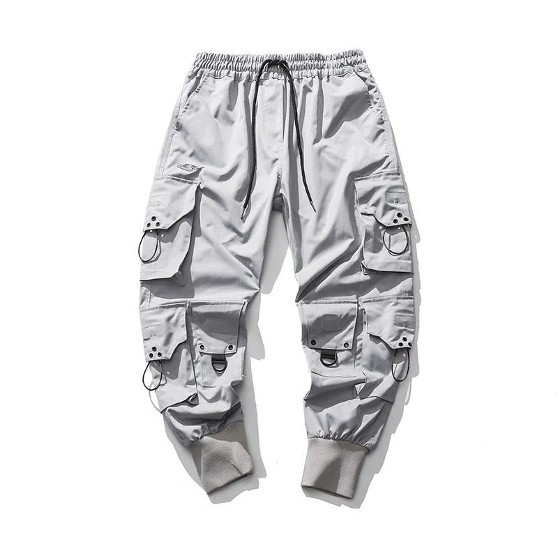 HOUZHOU Black Cargo Pants Men Joggers Hip Hop Techwear Pants Hippie Cargo Trousers Streetwear Pockets