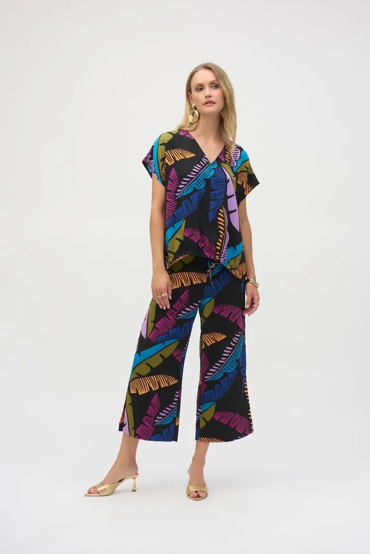Joseph Ribkoff Gauze Tropical Print Boxy Top 252148 - Multi