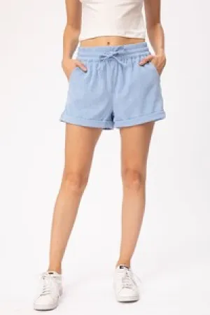 Kancan Sky Blue Cord Shorts
