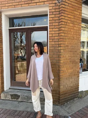Knit Dolman Open Cardigan Mocha