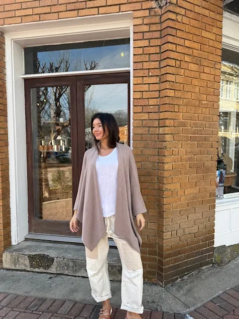 Knit Dolman Open Cardigan Mocha