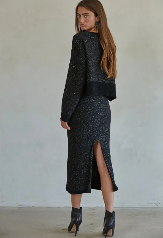 Knit Lurex Sparkle Sweater - Black