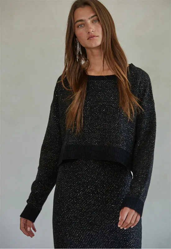 Knit Lurex Sparkle Sweater - Black