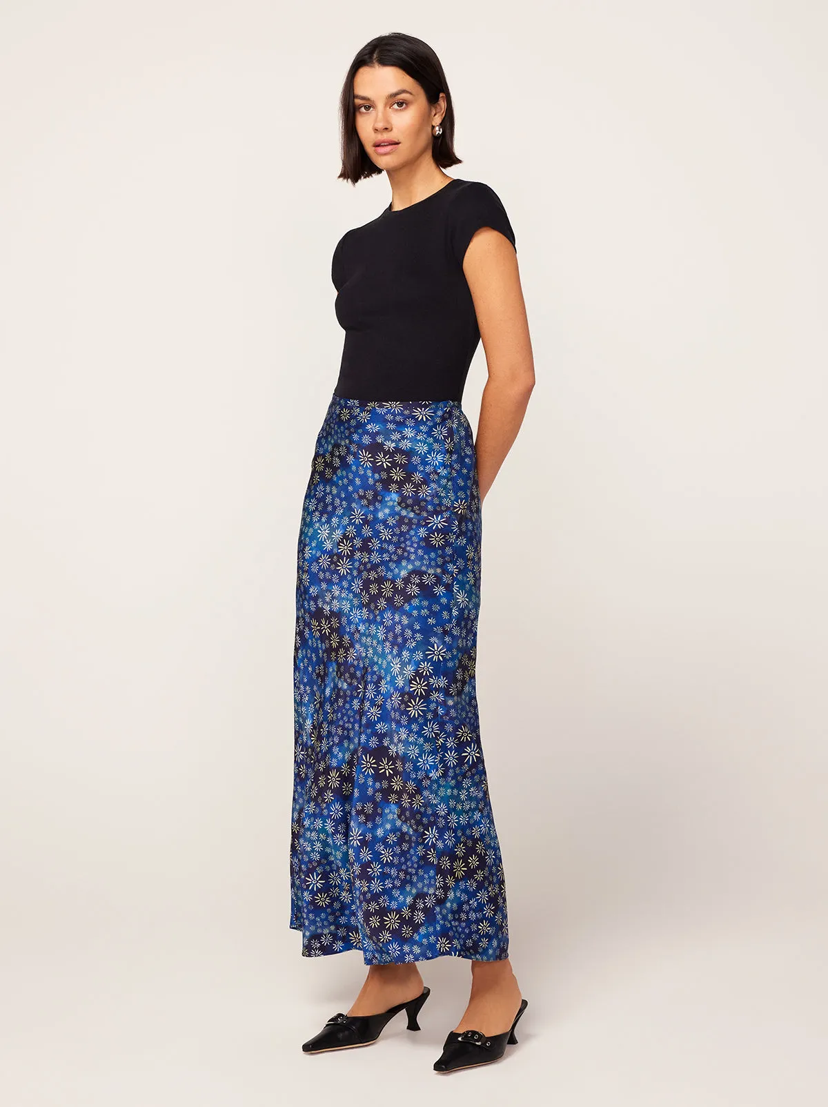 Layla Midnight Constellation Print Midi Skirt