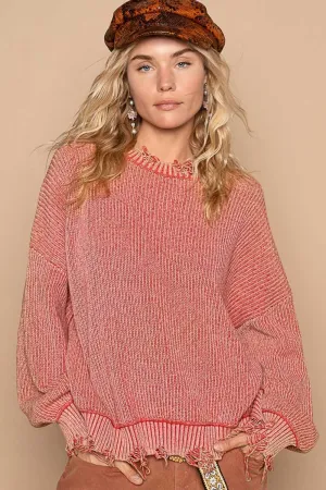 Maria Distressed Washed Sweater