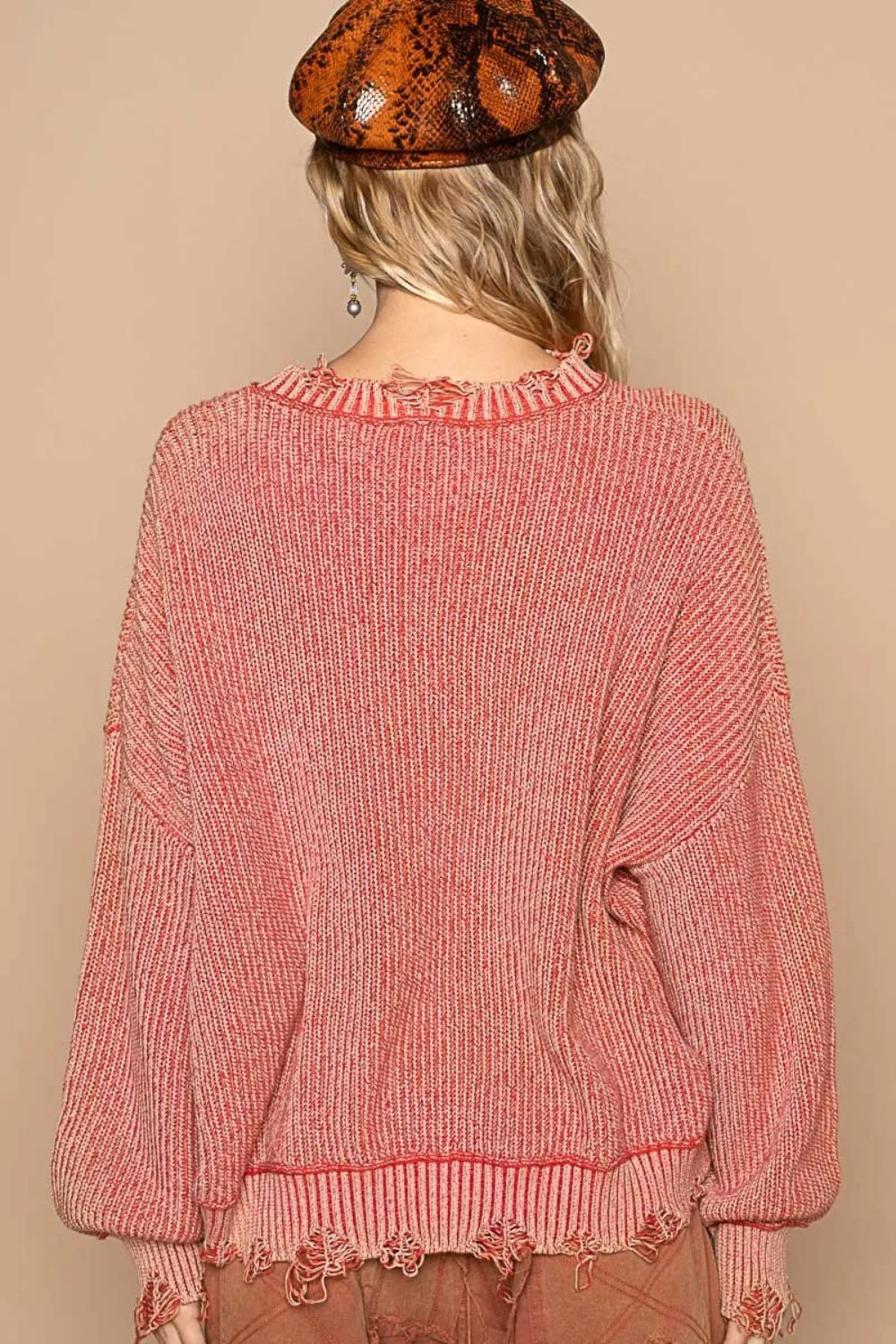 Maria Distressed Washed Sweater
