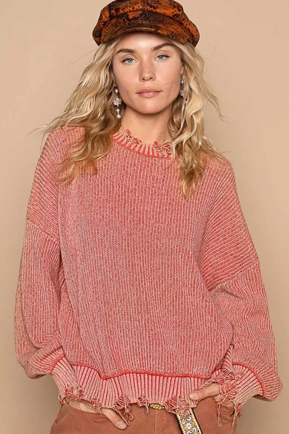 Maria Distressed Washed Sweater