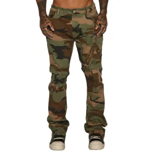 Men's Retro Fashion Multi-Pocket Camouflage Cargo Pants 65442939F