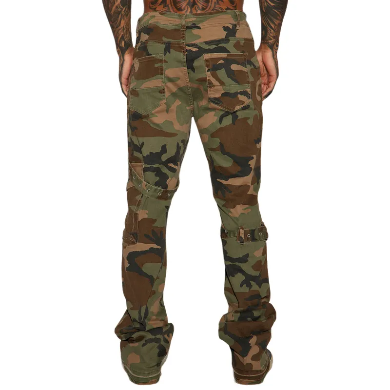 Men's Retro Fashion Multi-Pocket Camouflage Cargo Pants 65442939F