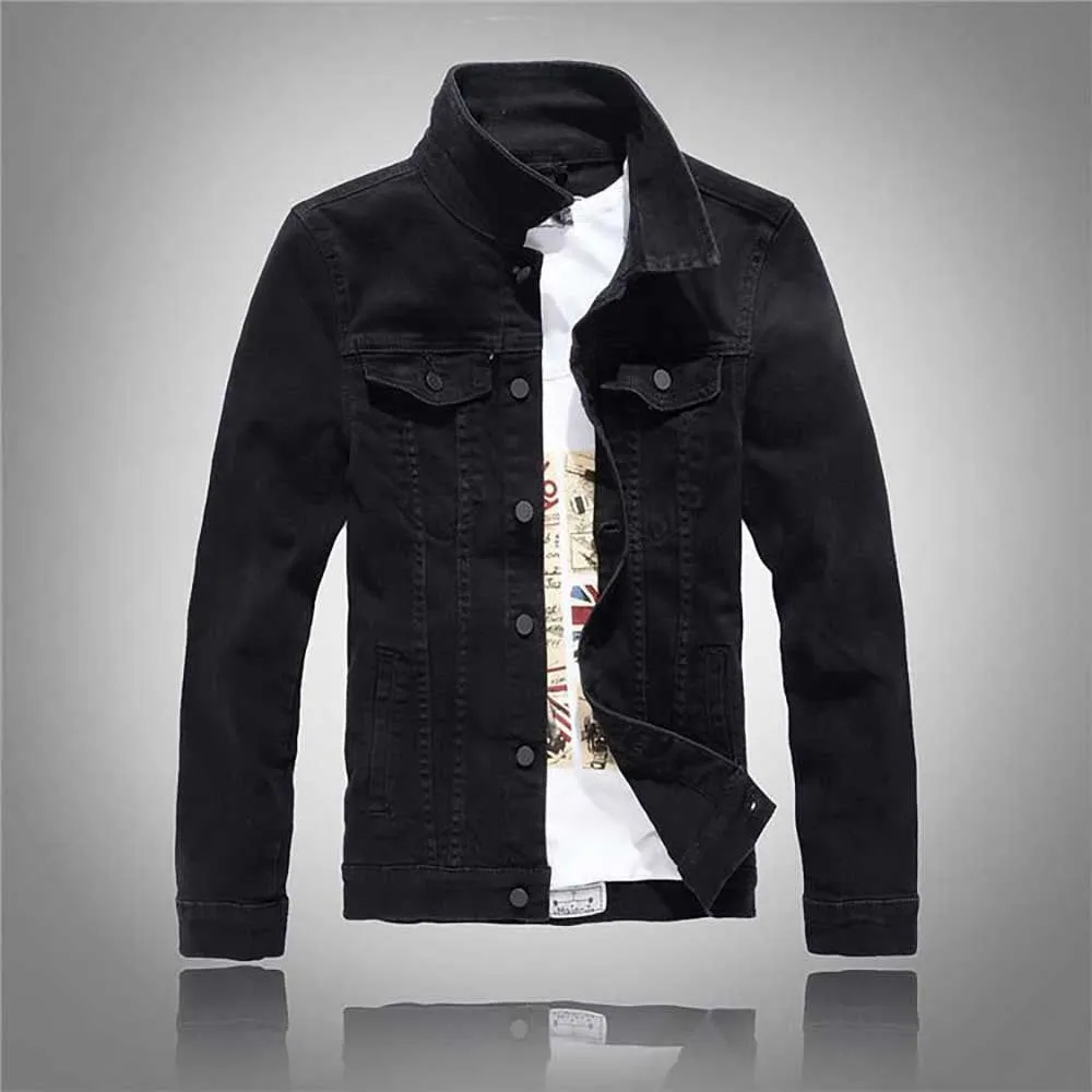 Men's Summer Classic Denim Jacket Casual Slim Fit Jeans Jacket 100% Cotton Denim