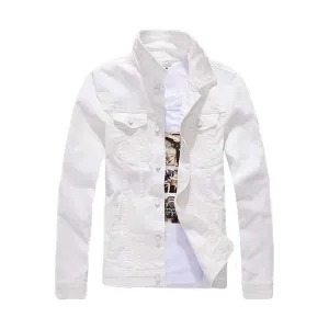 Men's Summer Classic Denim Jacket Casual Slim Fit Jeans Jacket 100% Cotton Denim