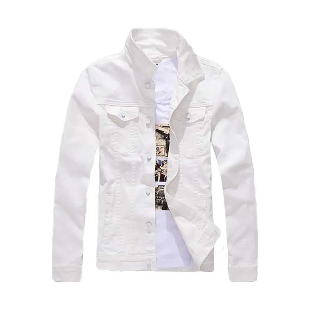 Men's Summer Classic Denim Jacket Casual Slim Fit Jeans Jacket 100% Cotton Denim