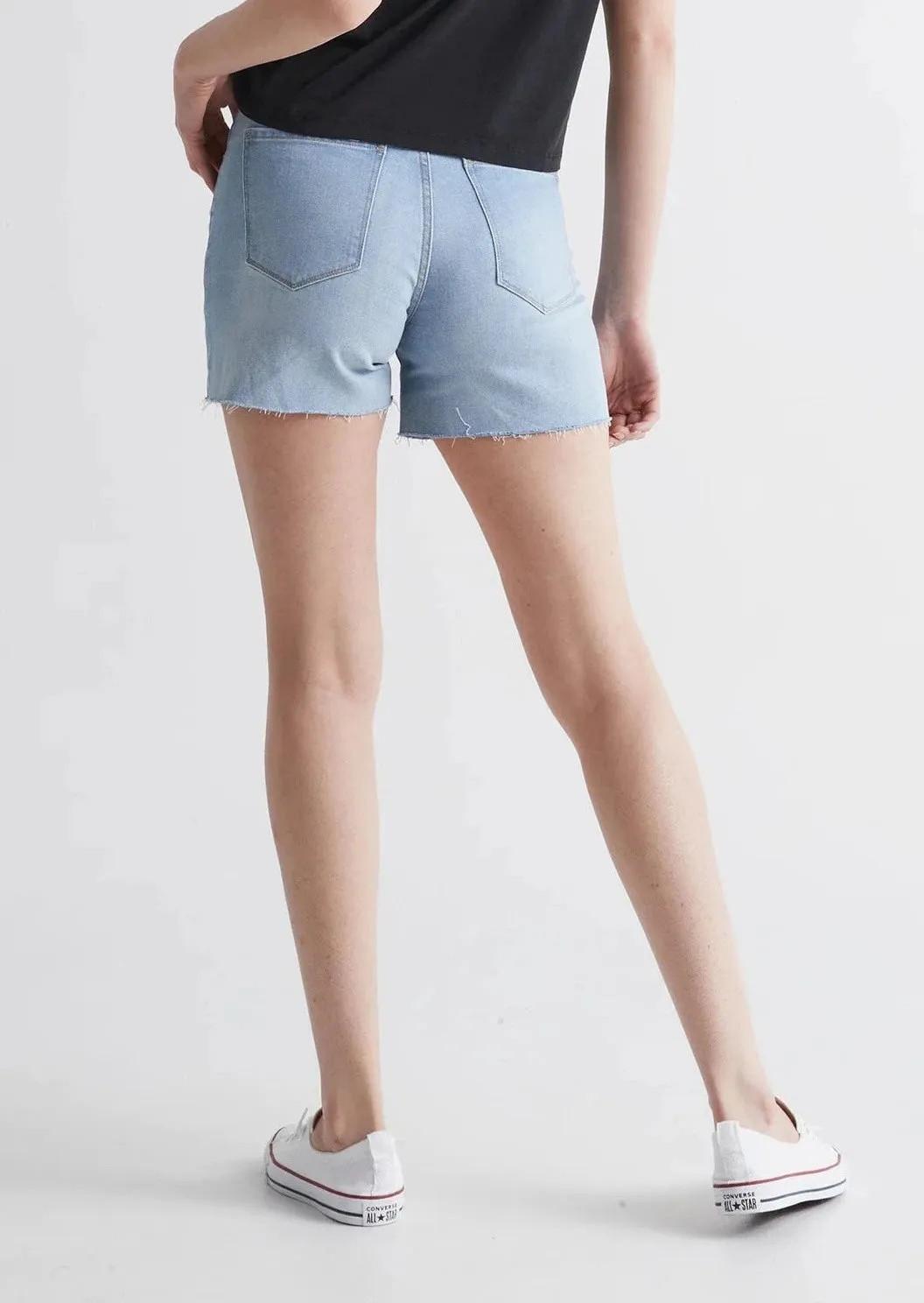Mid-weight Denim High Rise Shorts