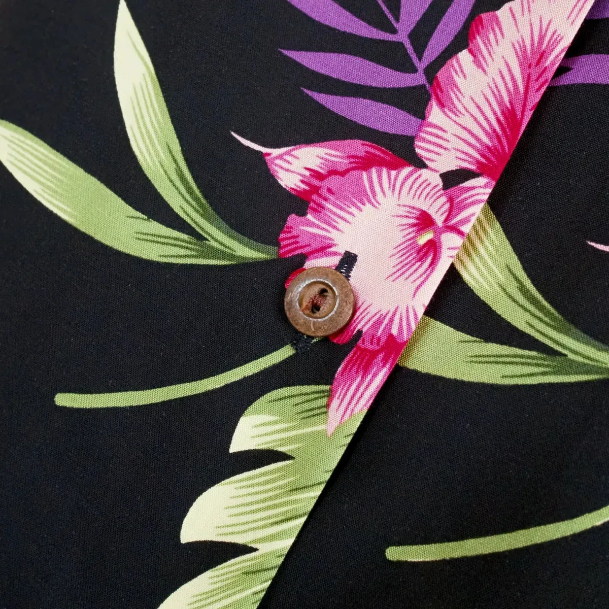midnight black hawaiian lady blouse