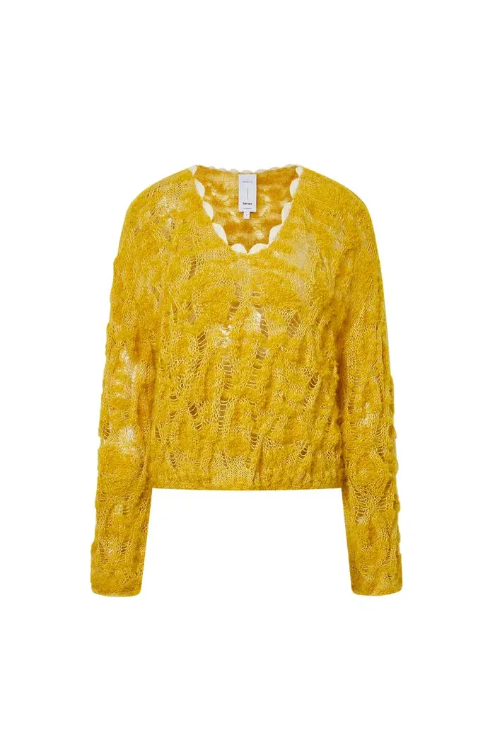 Mist Open Knit Sweater in Alpaca and Mohair Wool Knit