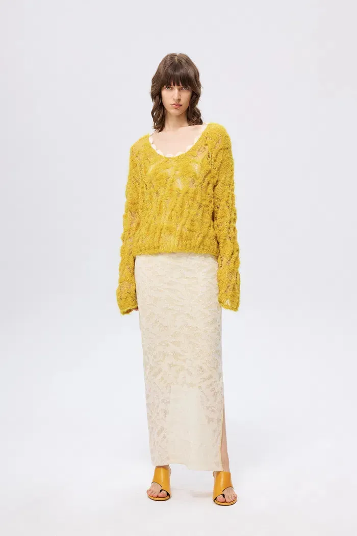 Mist Open Knit Sweater in Alpaca and Mohair Wool Knit