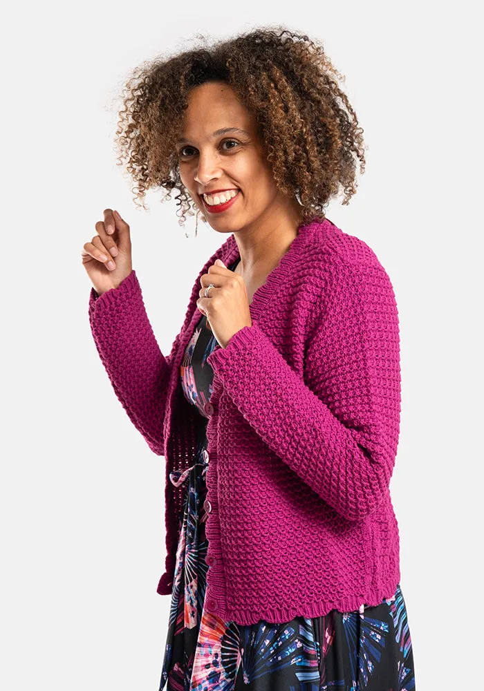 Mulberry Long Sleeve Scallop Cardigan