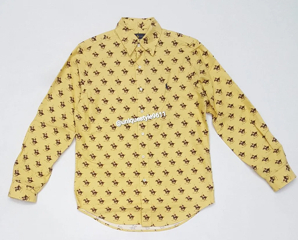 Nwt Polo Ralph Lauren Allover Man on Horse Classic Fit Button Down