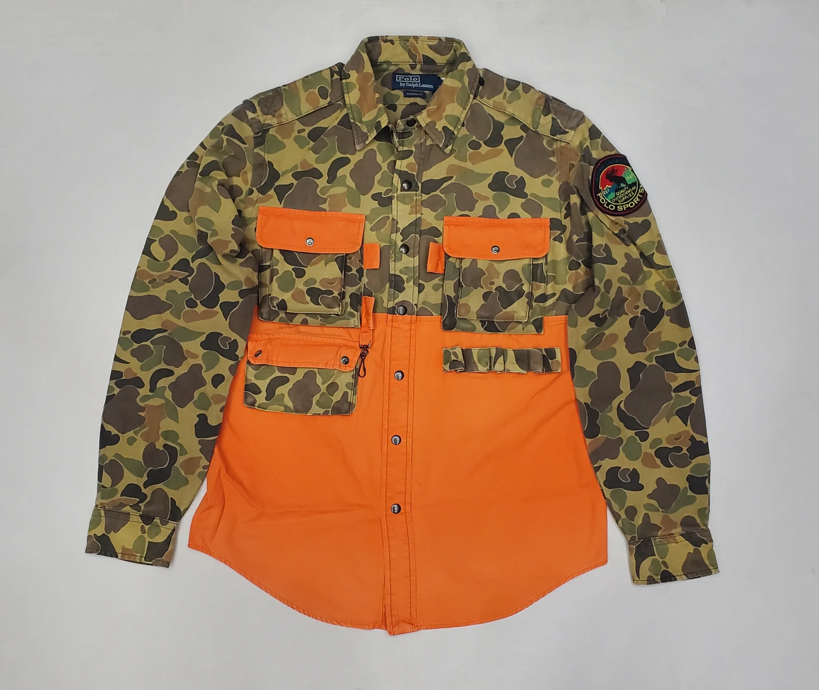 Nwt Polo Ralph Lauren Camo/Orange Sportsman Classic Fit Button Up