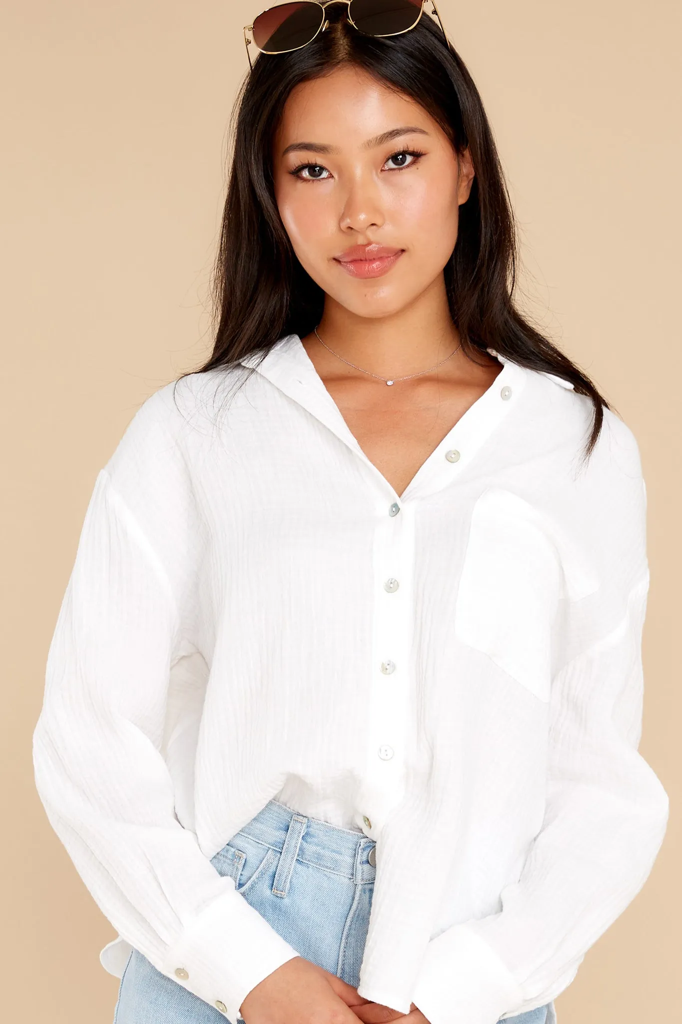 Oh My Gauze White Top