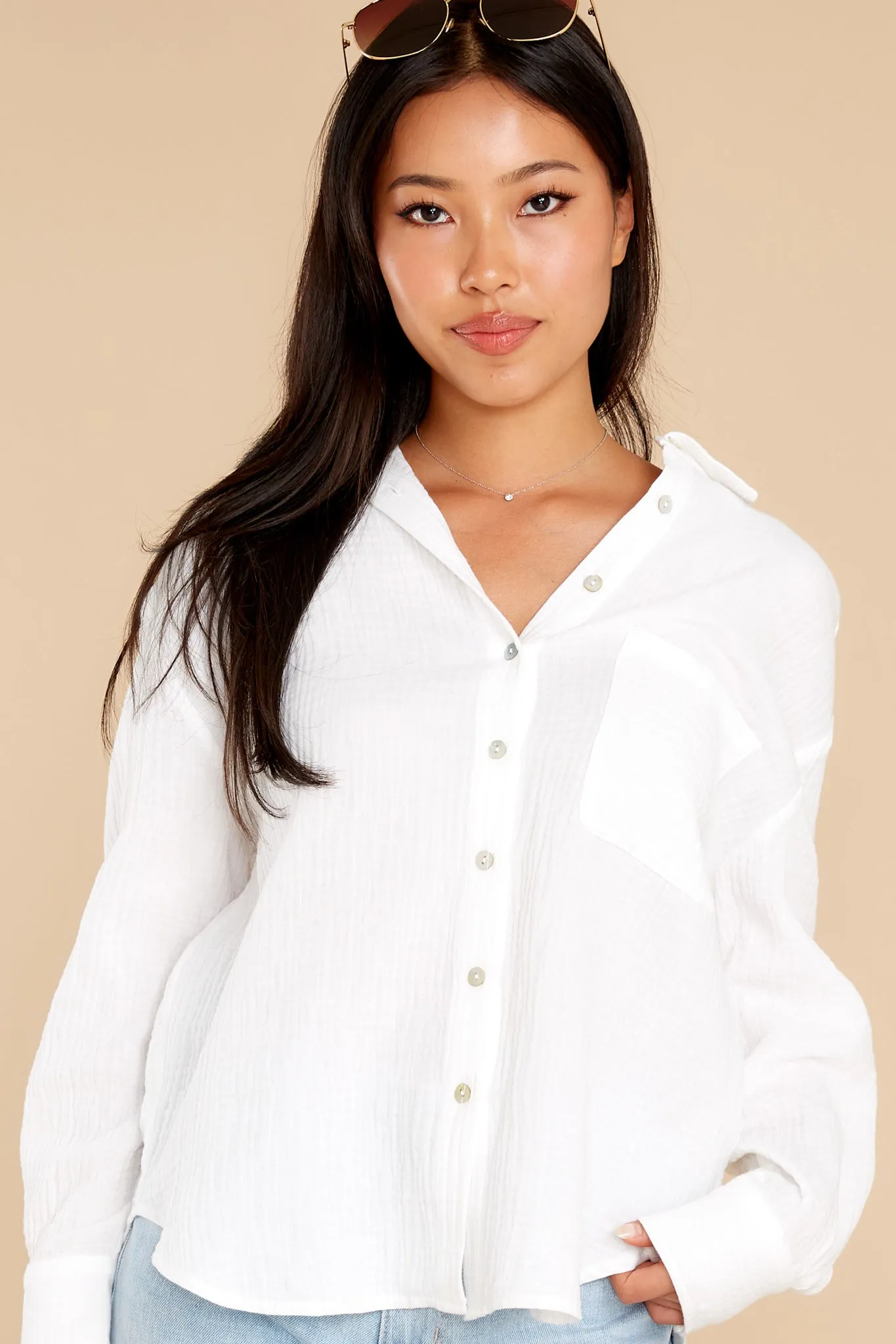 Oh My Gauze White Top