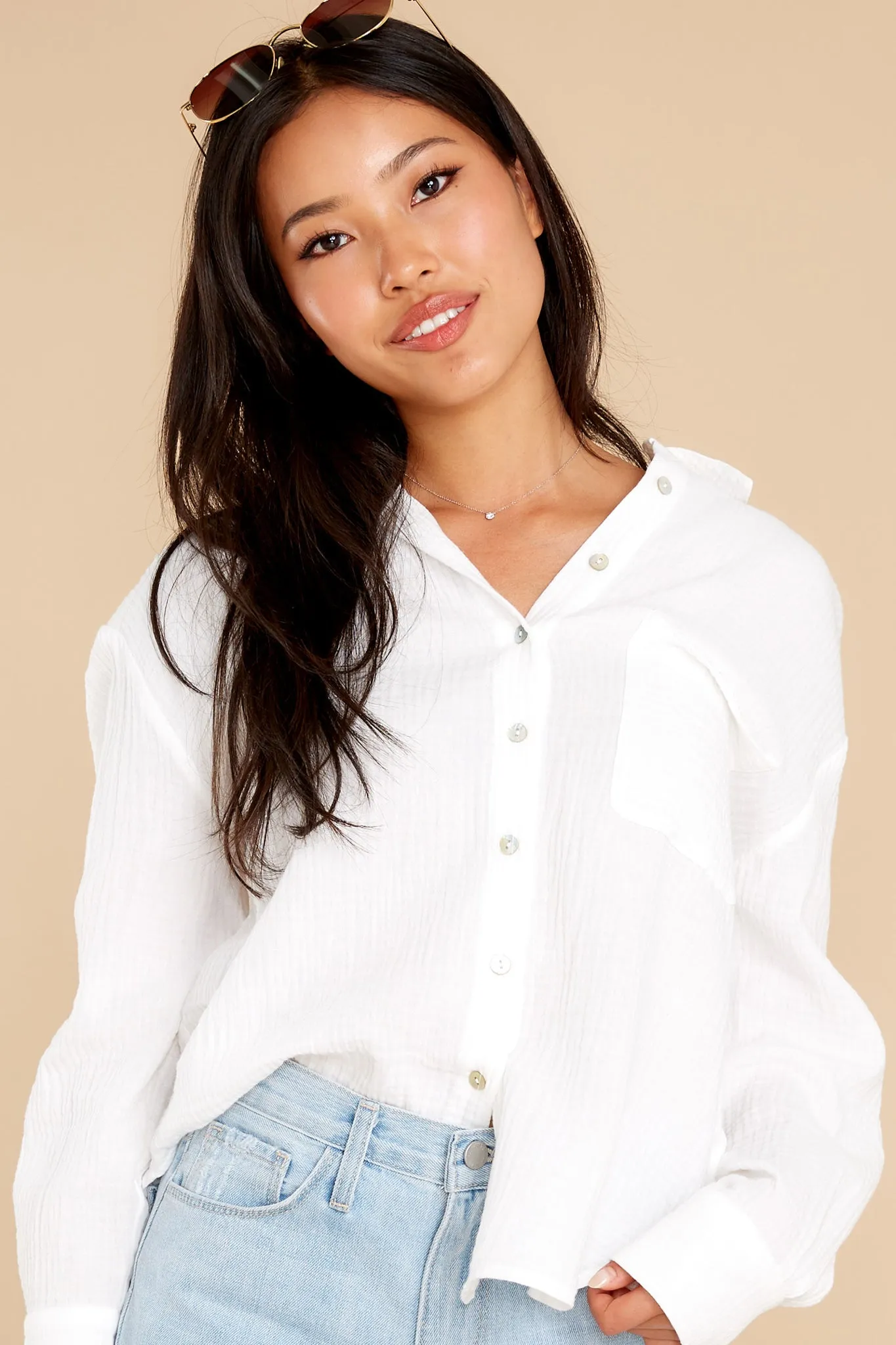 Oh My Gauze White Top