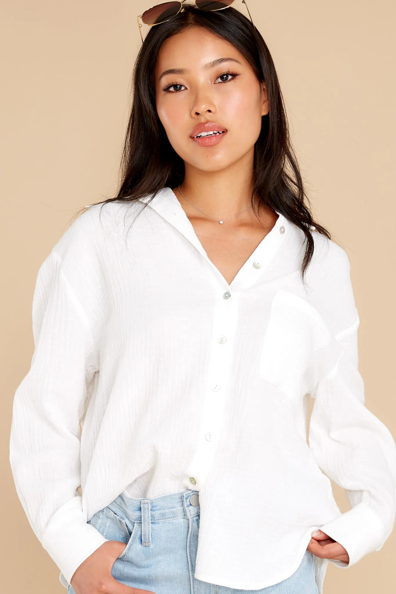 Oh My Gauze White Top