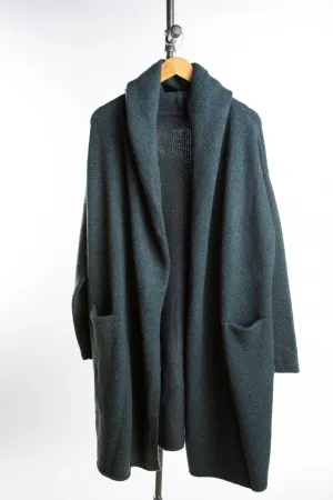 Oversized Two Pocket Cardigan - Pine