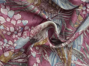 Pink Floral Pure Mul Mul Cotton Fabric