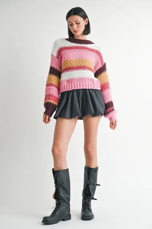 Pink Striped Sweater