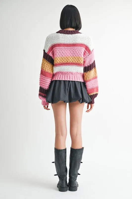 Pink Striped Sweater