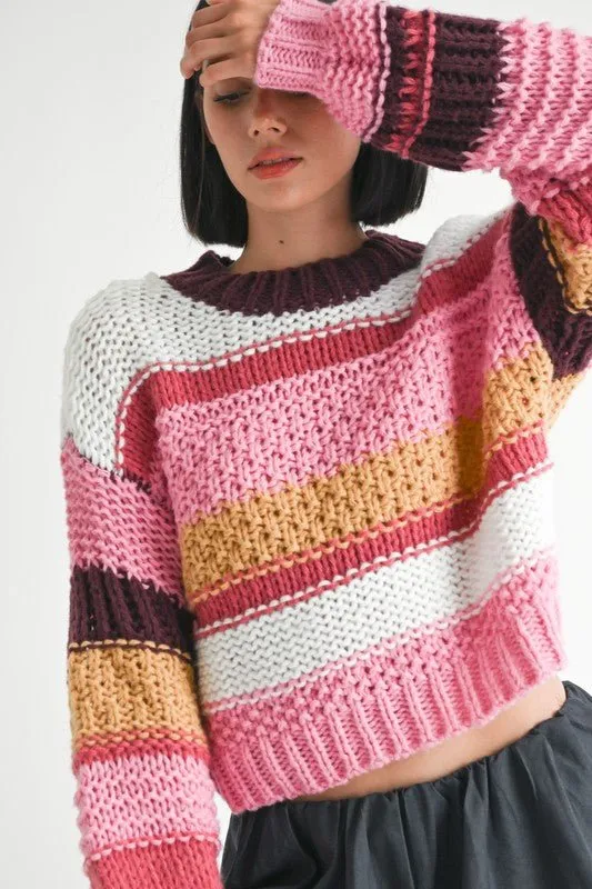Pink Striped Sweater