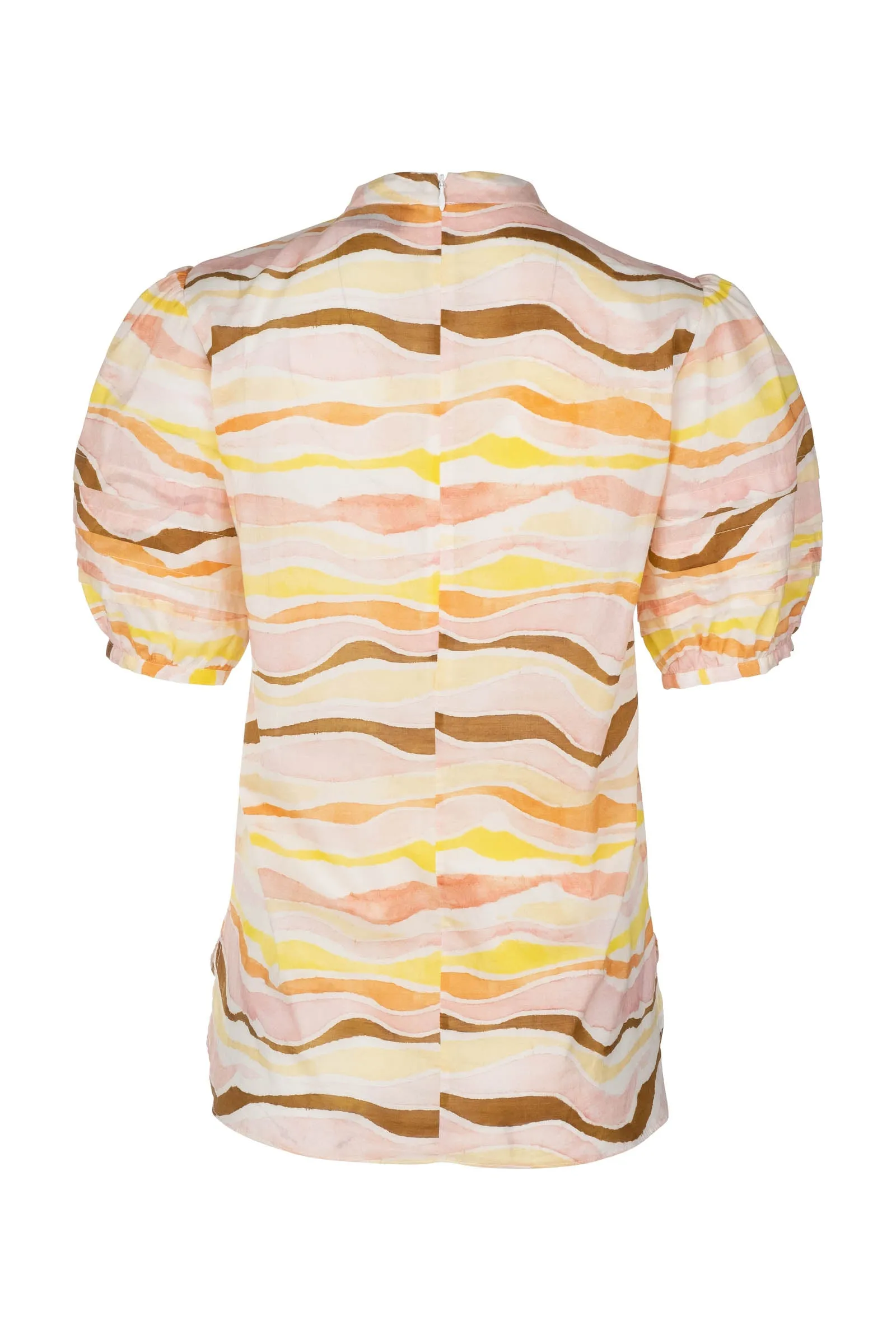 Pintuck Daisy Blouse - Blush Watercolor