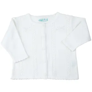 Pointelle Bow Knit Cardigan