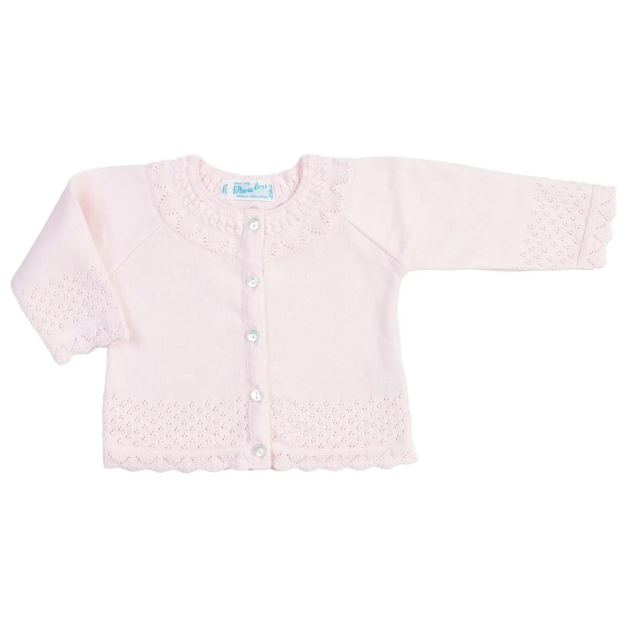 Pointelle Ruffle Knit Cardigan