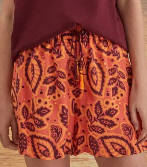 Printed Pyjama Shorts Orange