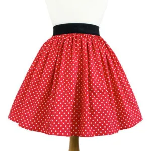 "Lindy" Red and White Polkadot Skirt