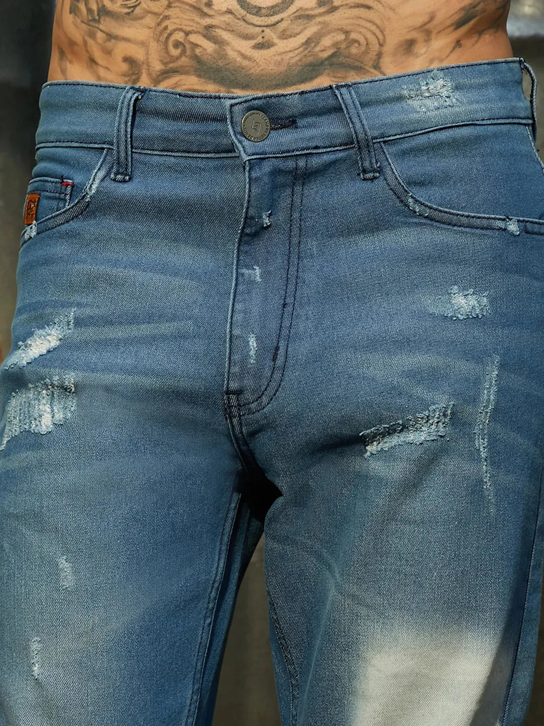 Ripped Knee Denim Jeans