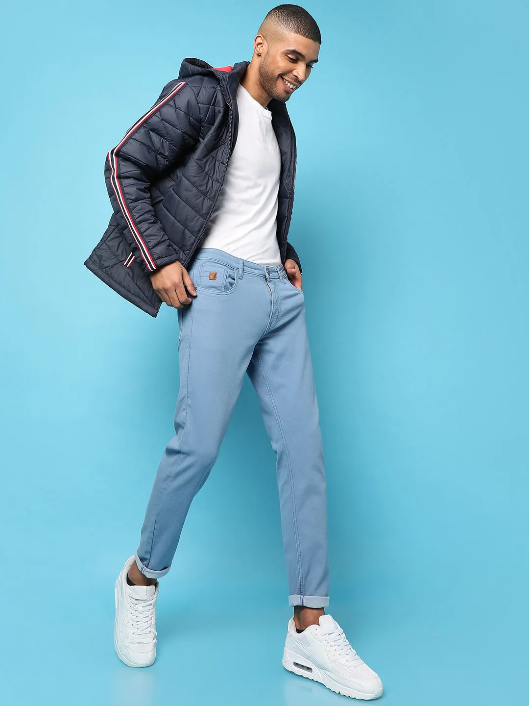 Rolled Hem Denim Jeans