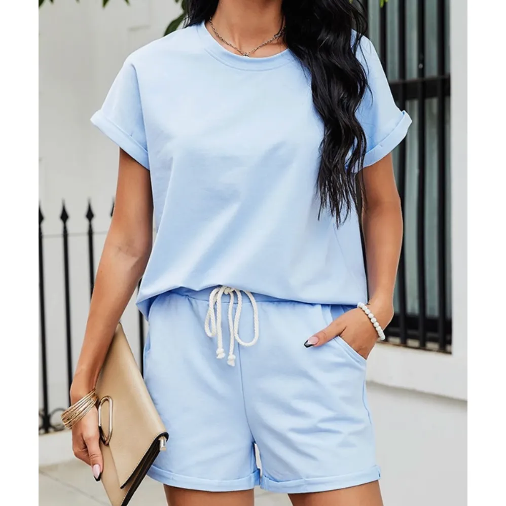 Rolled Sleeve Loungewear Set