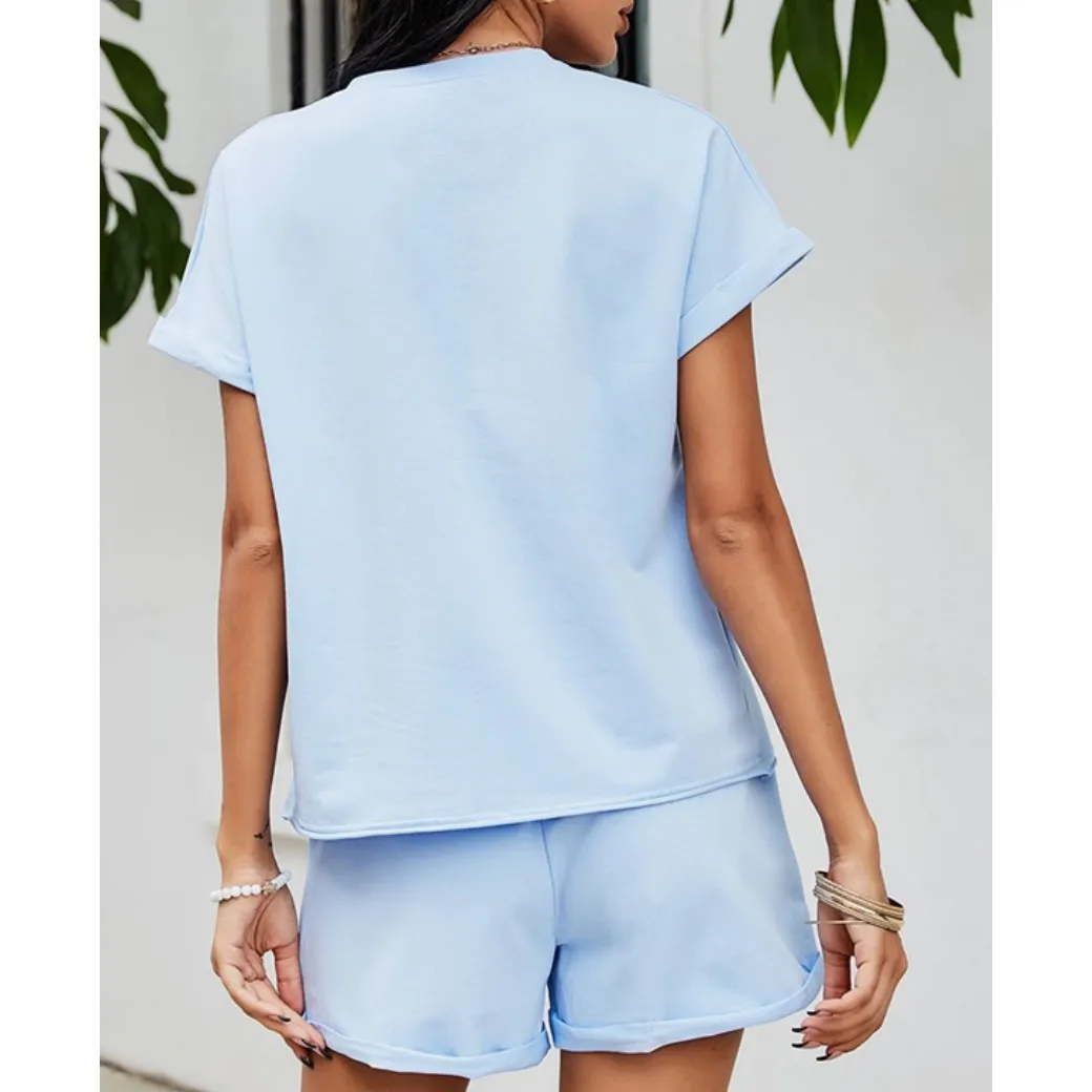 Rolled Sleeve Loungewear Set