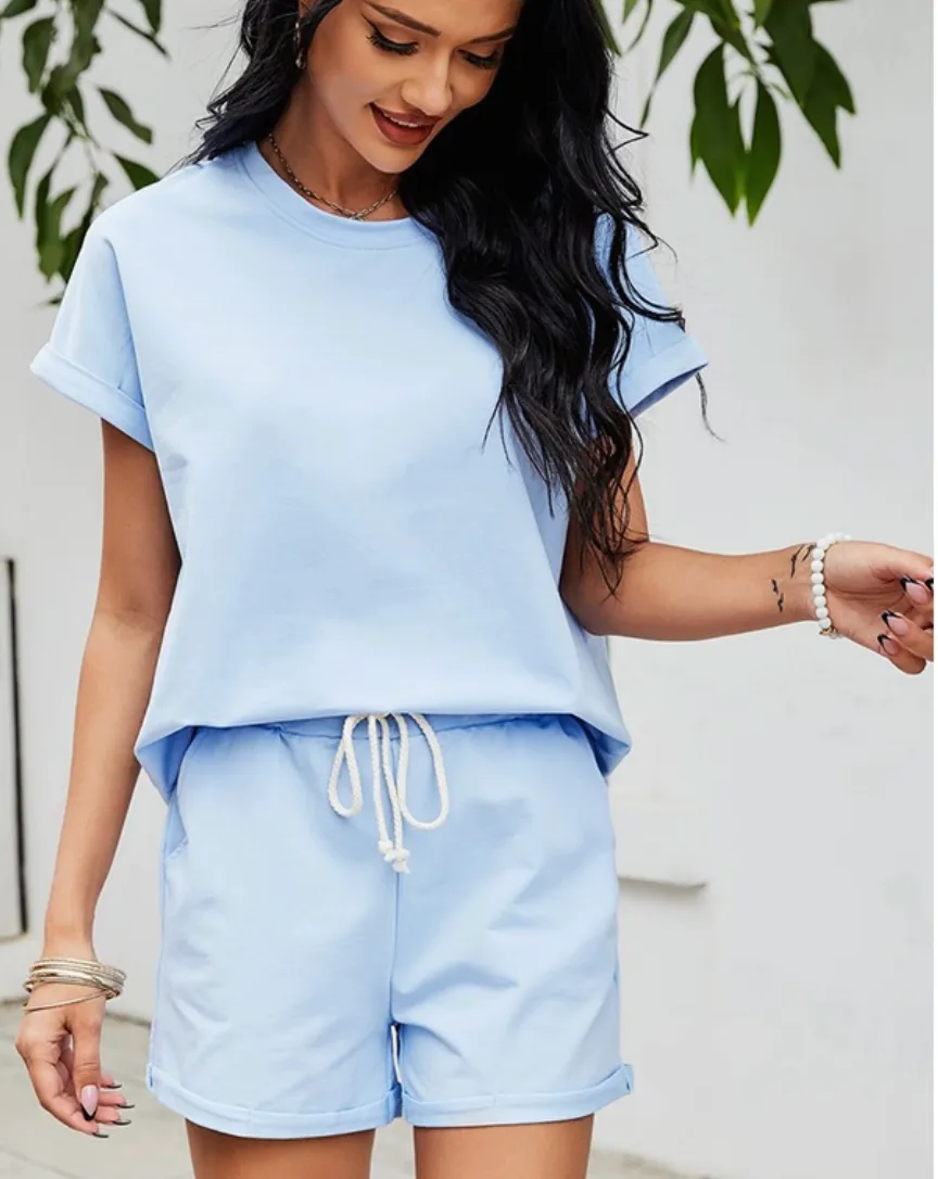 Rolled Sleeve Loungewear Set